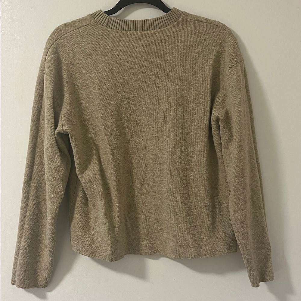 Zara Taupe Crewneck Sweater - Relaxed Knit - Picture 2 of 3